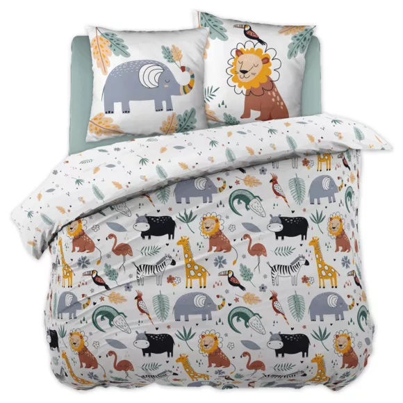 Parure de lit (Housse de couette + 2 Taies d'oreiller) 240 x 220 cm Coton imprimŽ SAVANE