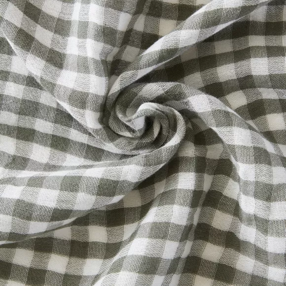 Nappe rectangulaire gaze de coton (150 x 350 cm) Vickie Vert romarin 
