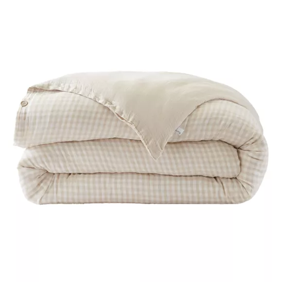 Housse de couette gaze de coton (200 x 200 cm) Vickie Beige