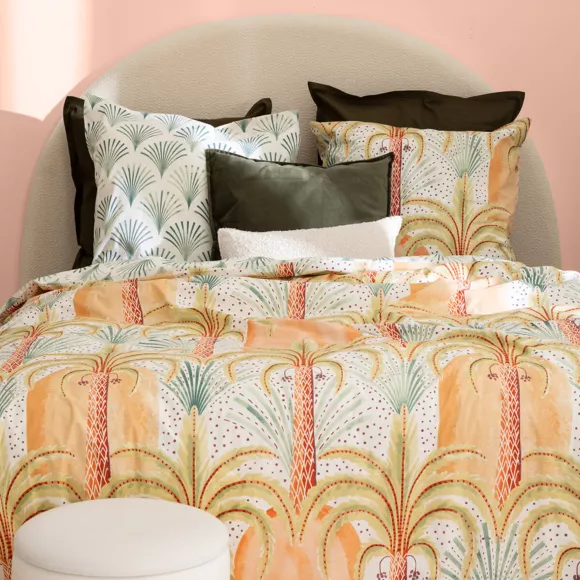 Housse de couette et deux taies percale de coton (240 x 220 cm) Janice Multicolore