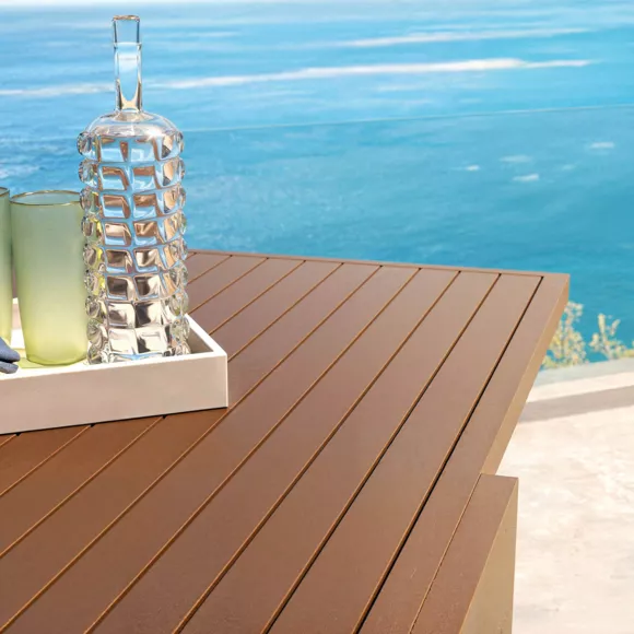 Mesa de jardÃƒÂ­n extensible de aluminio 10 personas (135/270 x 90 cm) Murano Bronce