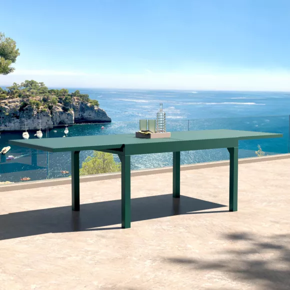 Uitschuifbare tuintafel aluminium 10 personen (135/270 x 90 cm) Murano Blauw