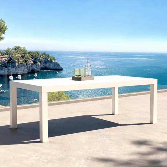 Mesa de jardín rectangular  Aluminio Murano (8 pers.) - Blanco