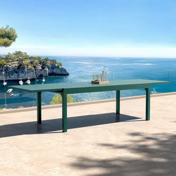 Tavolo da giardino allungabile in alluminio 12 persone (200/320 x 100 cm) Murano Blu