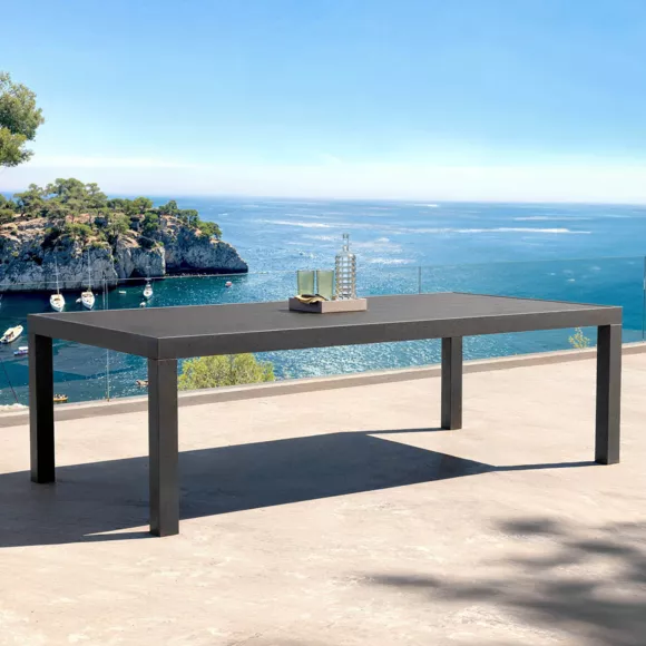 Mesa de jardÃƒÂ­n rectangular de aluminio para 10 personas (240 x 120 cm) Murano Gris antracita