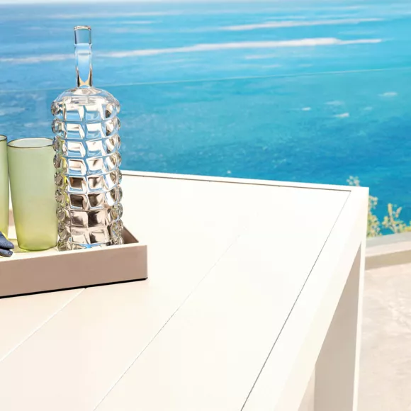 Mesa de jardÃƒÂ­n rectangular de aluminio para 10 personas (240 x 120 cm) Murano Blanco