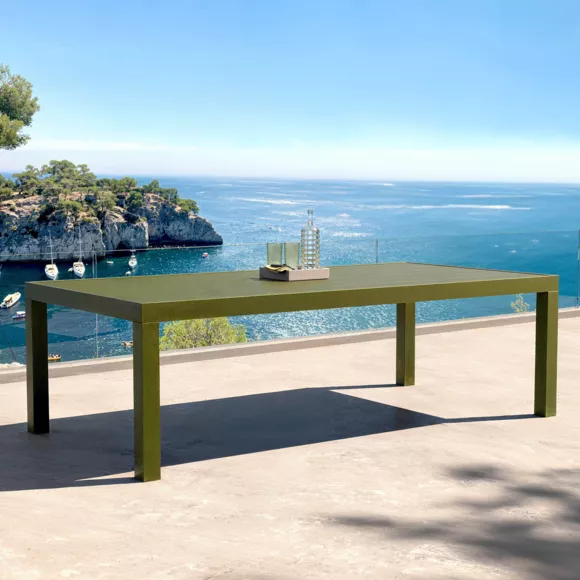 Mesa de jardÃƒÂ­n rectangular de aluminio para 10 personas (240 x 120 cm) Murano Verde