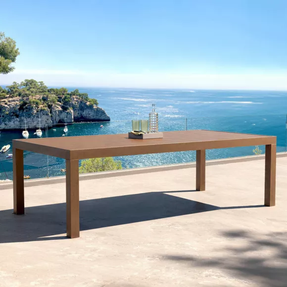 Mesa de jardÃƒÂ­n rectangular de aluminio 10 plazas (240 x 120 cm) Murano Bronce