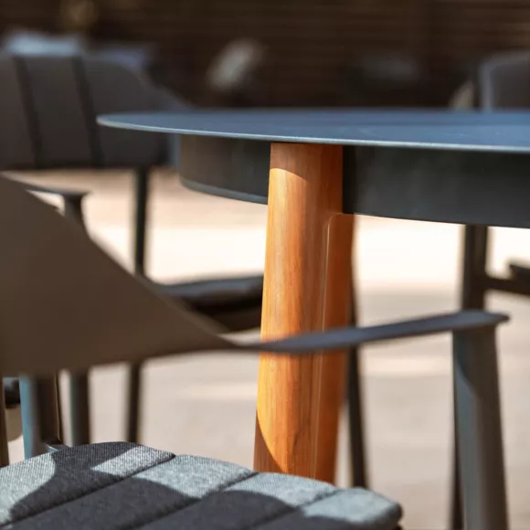 Mesa de jardín redonda de aluminio 6 plazas (D149 cm) Monte Carlo Gris antracita