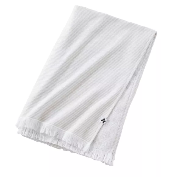 Fouta avec franges 95 x 180 cm Coton tissŽ teint + Žponge NAèL Sable