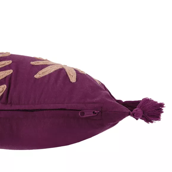 Cojín rectangular bordado (30 x 80 cm) Feuilla Morado