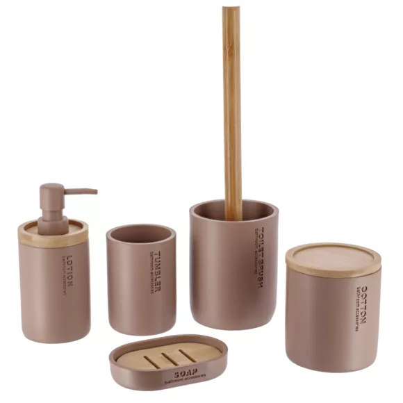 BROSSE WC POLYRESINE - CAPPUCCINO/BAMBOU