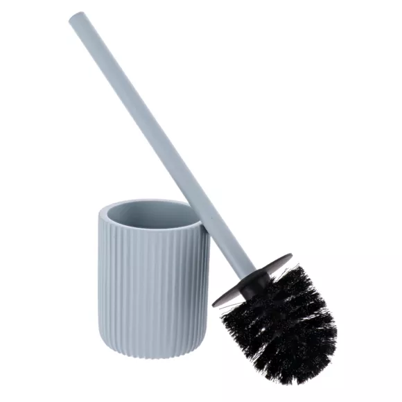 BROSSE WC POLYRESINE STRIEE - BLEU CLAIR