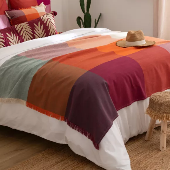Katoenen sprei (130 x 180 cm) Madras Veelkleurig