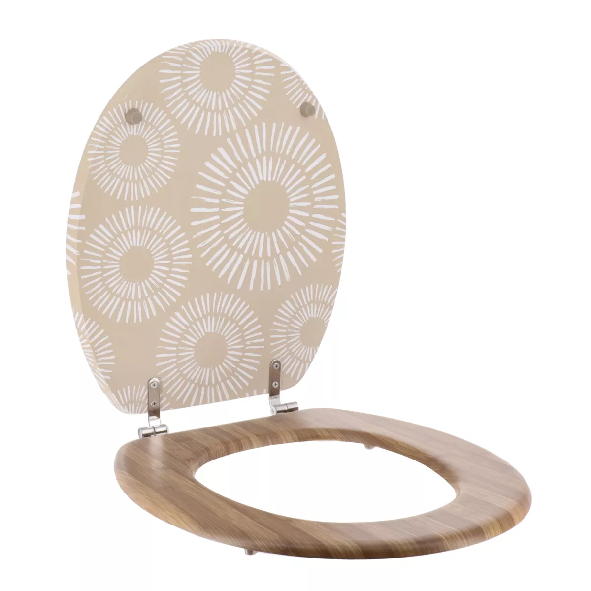 Asiento de inodoro 18 pulgadas MDF Ethnic Spirals Beige