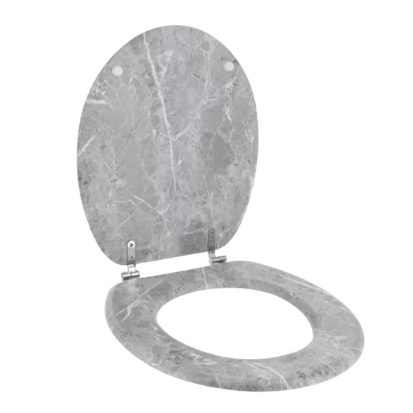 ABATTANT WC BOIS MOULE 18 POUCES ATTACHES ACIER INOXYDABLE - FACON MARBRE
