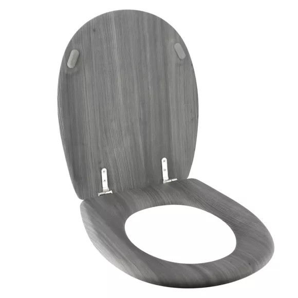 Toiletbril 18 inch MDF Lambris Stijl Grijs