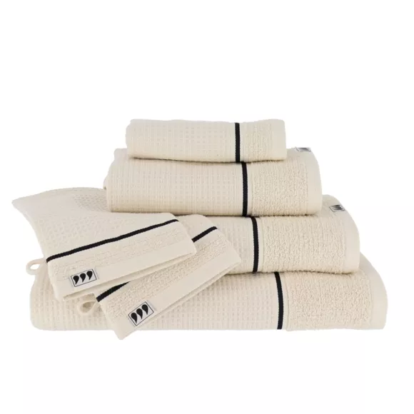 SET DE 2 GANTS DE TOILETTE 15X21CM  100% COTON NID D ABEILLE - BEIGE