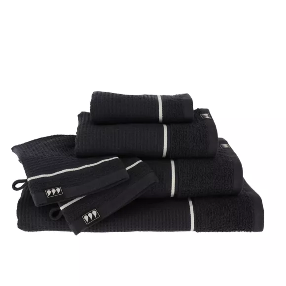 SERVIETTE DE BAIN 70X130 CM 100% COTON NID D ABEILLE - NOIR