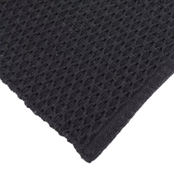 TAPIS ROSARIO COTON/AUTRES FIBRES TRESSE 45X90 CM - NOIR