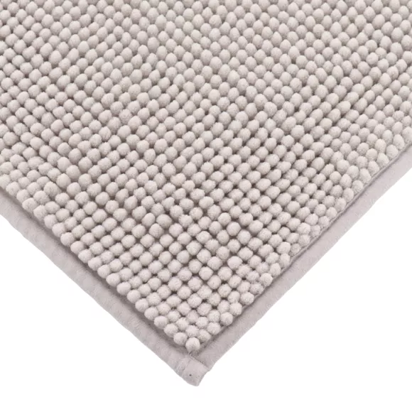 TAPIS MICROFIBRE BOULES UNI 45X75CM - GRIS CLAIR