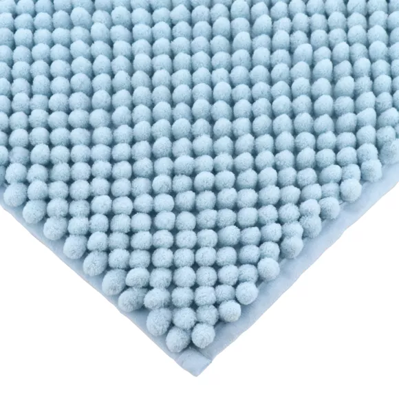 TAPIS MICROFIBRE BOULES 50X80 CM - BLEU CLAIR