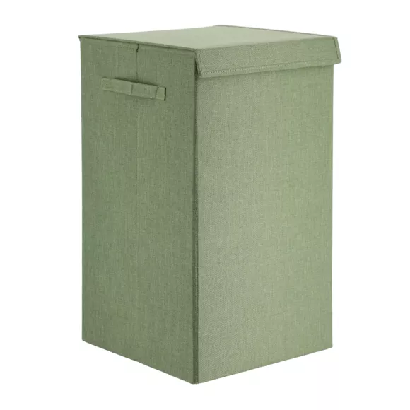 PANIERE A LINGE PLIABLE TISSU POLYESTER/MDF - VERT