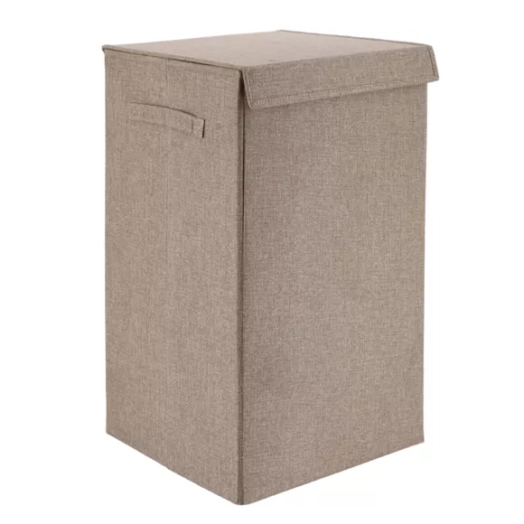 PANIERE A LINGE PLIABLE TISSU POLYESTER/MDF - TAUPE