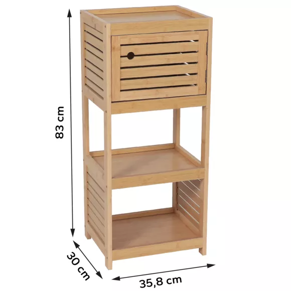 MEUBLE BAS DE RANGEMENT BAMBOU ET MDF 1 PORTE - TRINIDAD