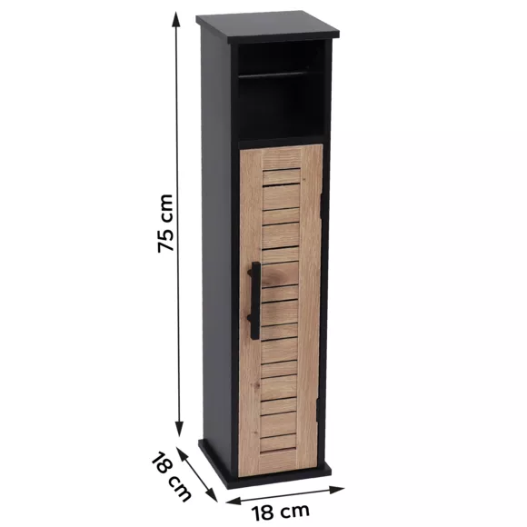MEUBLE RESERVE ET DEROULEUR PAPIER WC 1 PORTE /1 ETAGERE INTERIEURE - BERGEN