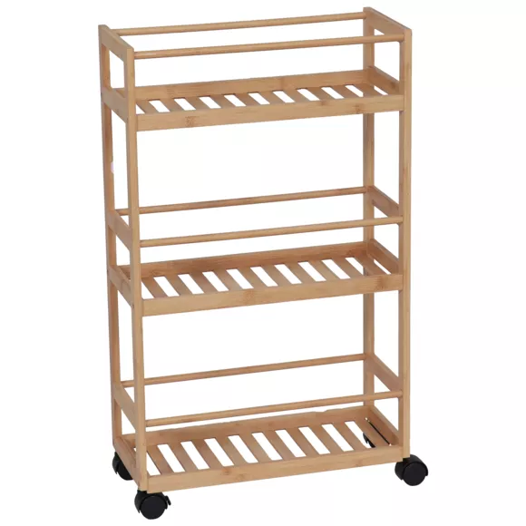 DESSERTE SUR ROULETTES BAMBOU 3 ETAGERES  - BAMBOU
