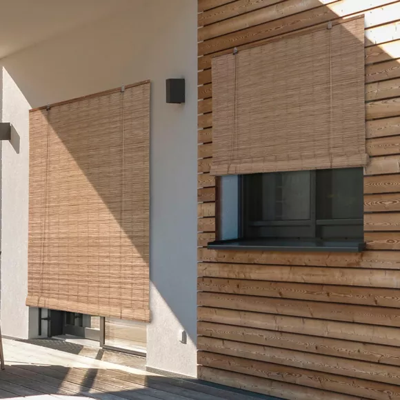 STORE ENROULEUR PE EFFET ROTIN 90X180CM - NATUREL
