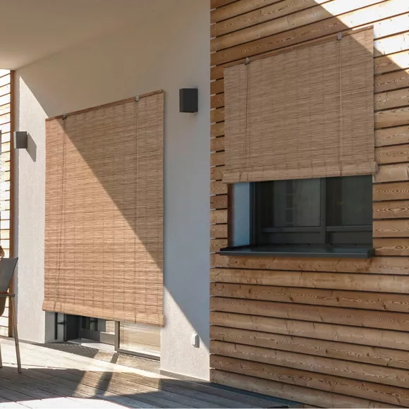 STORE ENROULEUR PE EFFET ROTIN 200X220CM - NATUREL