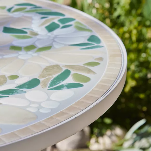 1 Geneva table de bistrot mosaique dia58.00-H76.00cm cream
