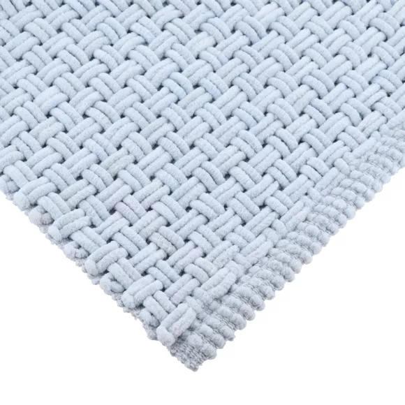 Tapis de bain microfibre (45 x 90 cm) Maille Bleu clair