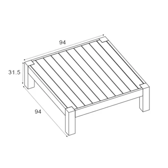 Salontafel vierkant Borneo - Naturel