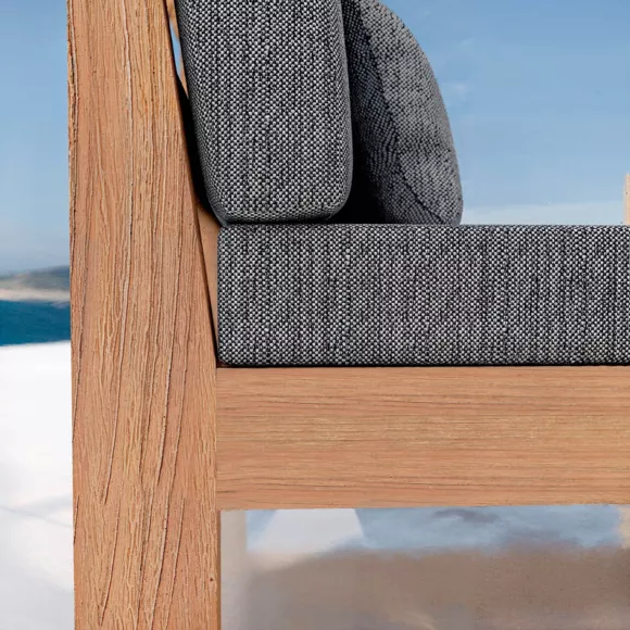 Sillón de esquina para jardín hecho de madera de acacia Bornéo - Gris antracita