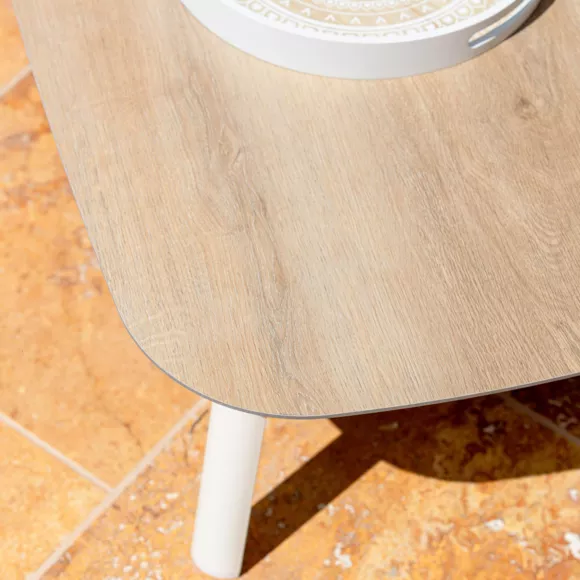 Salon de jardin en aluminium 2 places 3 pcs Amalfi Blanc et beige