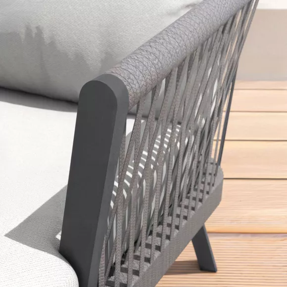 Tuinset van aluminium 7 zitplaatsen 5-delig Amalfi Antracietgrijs en lichtgrijs