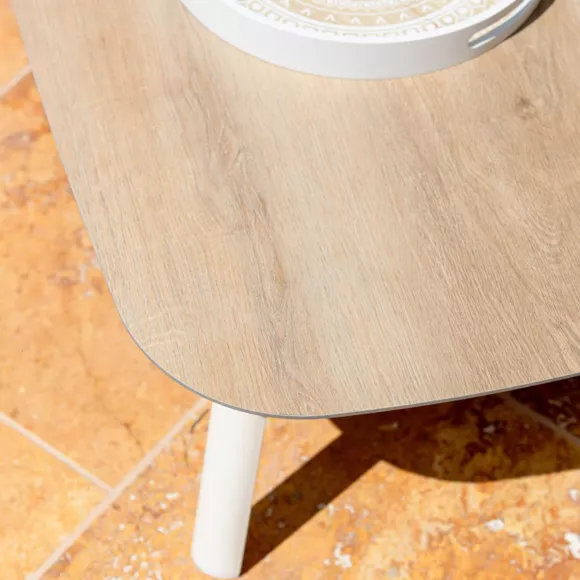 Table basse de jardin rectangulaire aluminium Amalfi Blanc