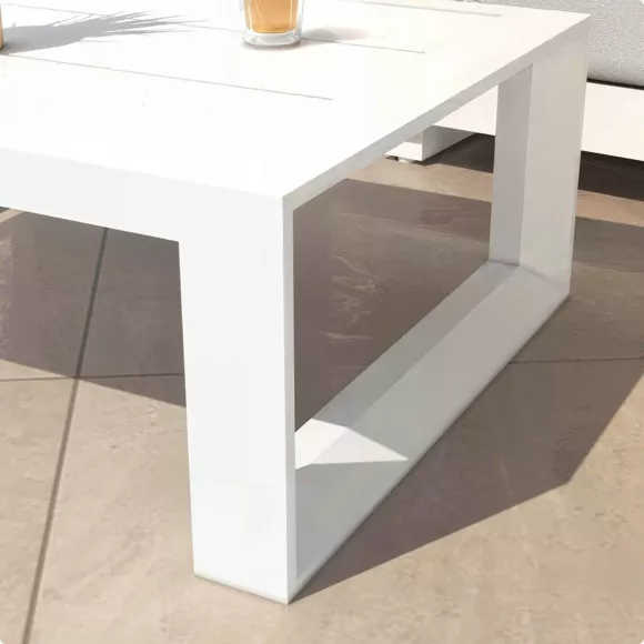 Salon de jardin aluminium 4 places 4 pcs Elba Blanc et taupe