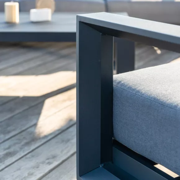 Fauteuil de jardin détente en aluminium Elba Gris anthracite