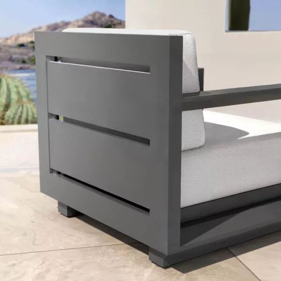 Gartensessel aus Aluminium Elba Anthrazitgrau und Hellgrau