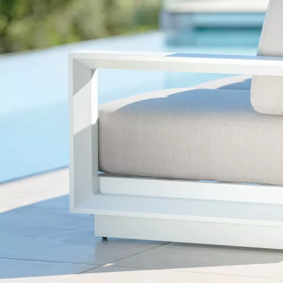 Tuinbank van aluminium 3 zitplaatsen Elba Wit en taupe