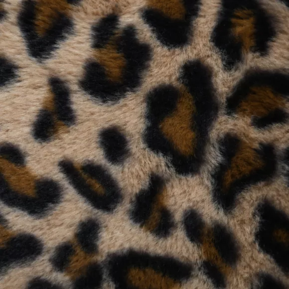 Vierkant kussen nep bont luipaard (45 x 45 cm) Fauves Camel