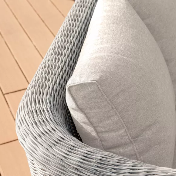 Salon de jardin en résine tressée 5 places 4 pcs Calvi Gris et taupe