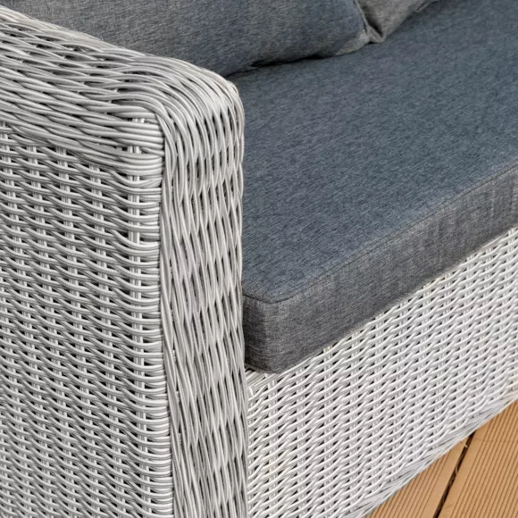 Salon de jardin en résine tressée 5 places 4 pcs Calvi Gris et gris foncé