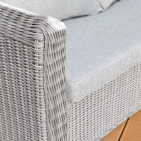 Salon de jardin en résine tressée 7 places 5 pcs Calvi Gris et gris clair