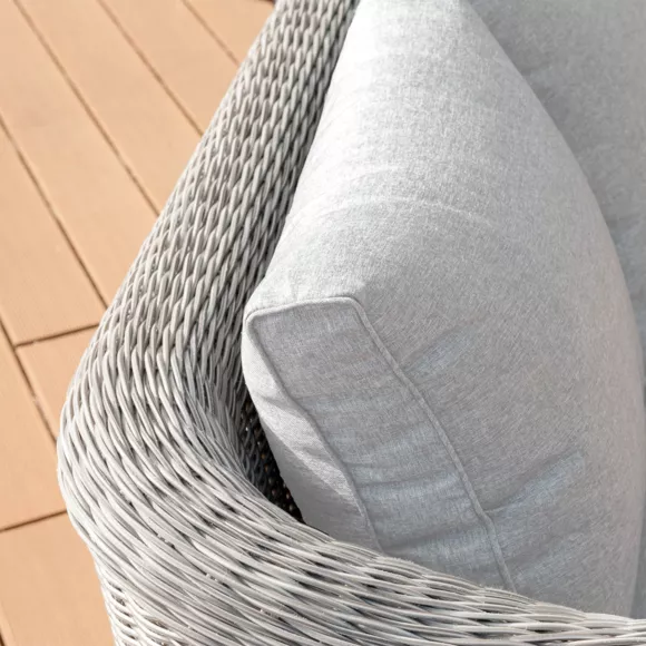 Gartensessel geflochtenes Polyrattan Calvi Hellgrau