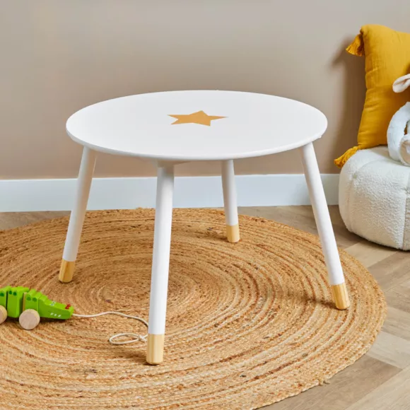 Houten kindertafel (H44 cm) Sterren Wit